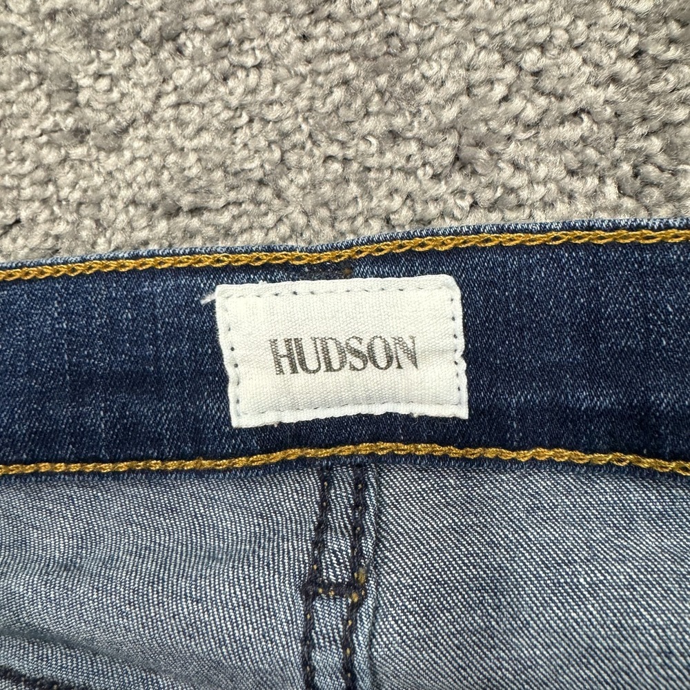 Hudson Jeans Womens 27 Blue Cropped Fray Stretch Preppy City Casual Logo Pockets - Picture 6 of 9